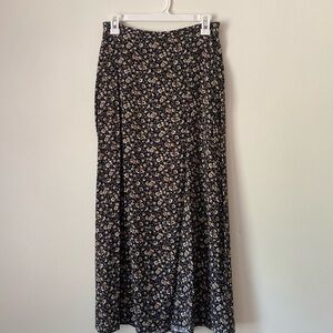 Kathie Lee Collection Floral Maxi Skirt - Black and Cream